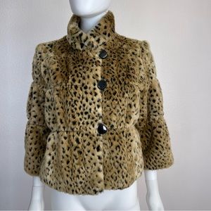 Faux fur coat INC M leopard print faux fur jacket